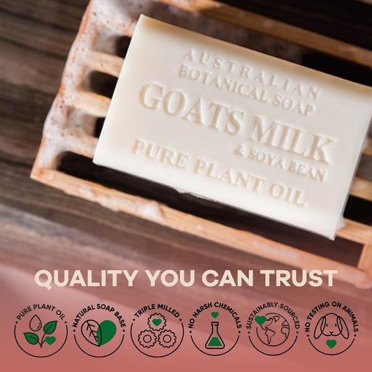 Goat Milk Soap Bar with Soya Bean Oil, Enriched with Organic Shea Butter, Suitable for All Skin Types