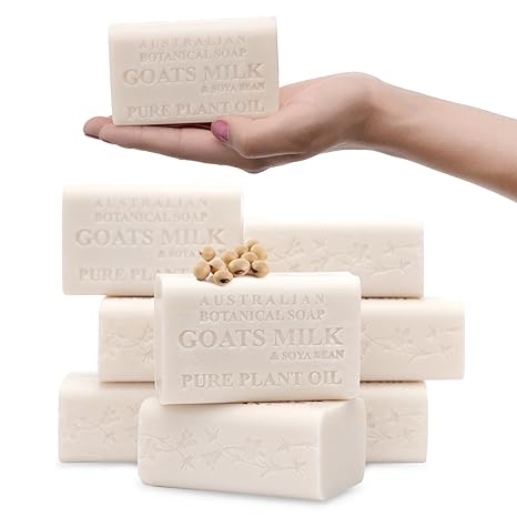 Goat Milk Soap Bar with Soya Bean Oil, Enriched with Organic Shea Butter, Suitable for All Skin Types