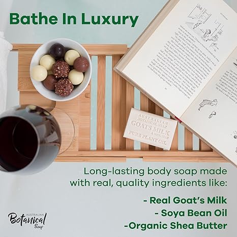 Goat Milk Soap Bar with Soya Bean Oil, Enriched with Organic Shea Butter, Suitable for All Skin Types